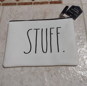 NWT Rae Dunn "Stuff" Zippered Pouch (10' x 7')
